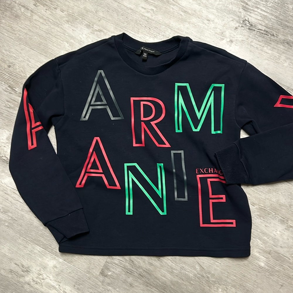 Excellent condition kids Armani top / sweatshirt navy blue size 10youth